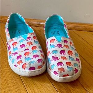 Toms Kids Multi Elephant Canvas Alpargata Shoes
